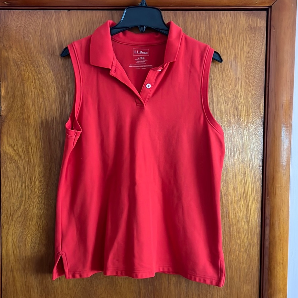 L.L. Bean Sleeveless Polo Red Size Large